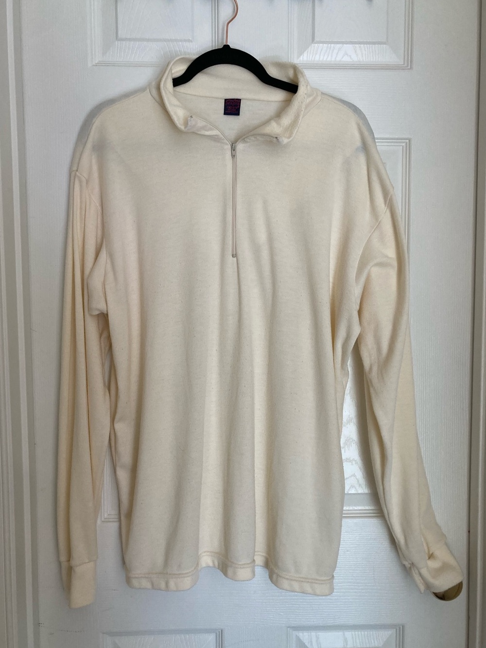 Vintage 90s Patagonia Capilene 1/4 Zip Pullover USA Made XL Cream Base Layer